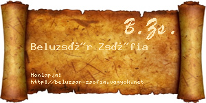 Beluzsár Zsófia névjegykártya